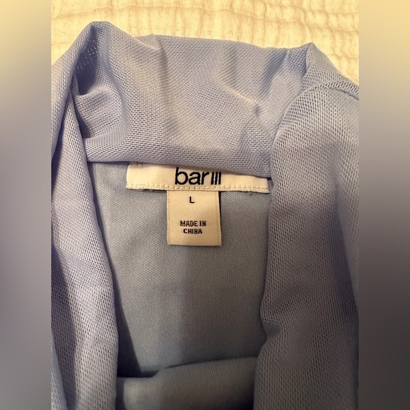 Bar III Blue Mesh Mini Dress - Size L - Picture 7 of 11